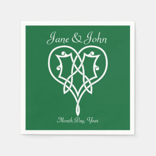 Celtic Weave Hearve in Green Napkins Serviette