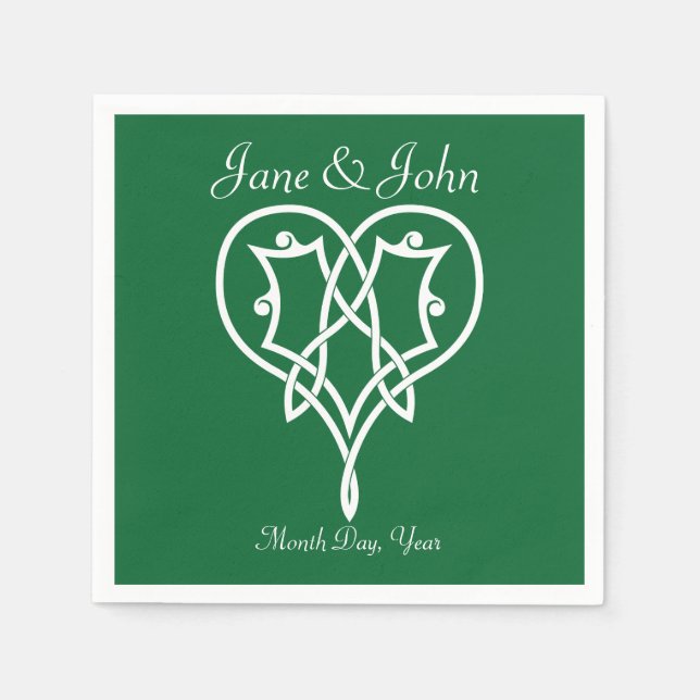 Celtic Weave Hearve in Green Napkins Serviette (Vorderseite)