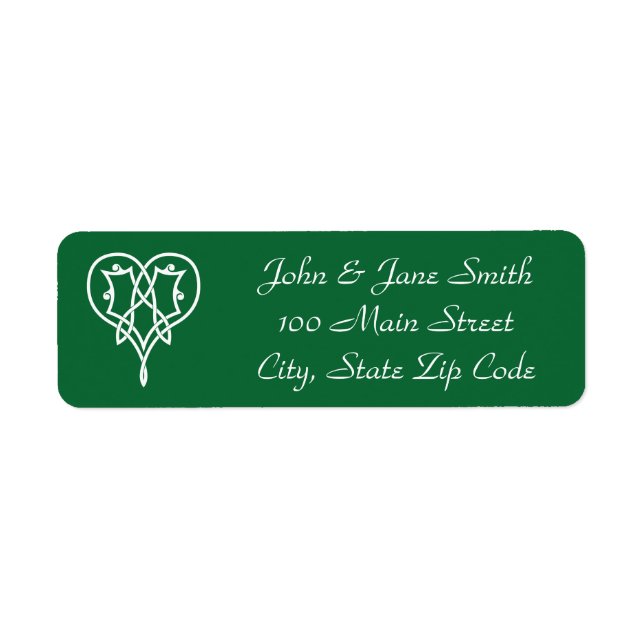 Celtic Weave Hearve in Green Return Address Label (Vorne)