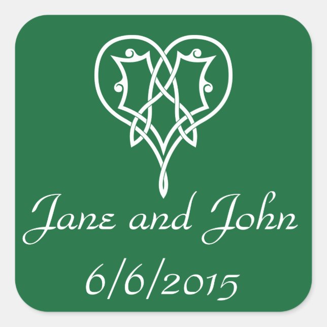 Celtic Weave Hearve in Green Sticker (Vorderseite)