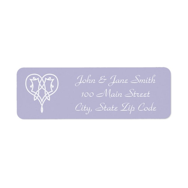 Celtic Weave Hearve in Lavender Address Label (Vorne)