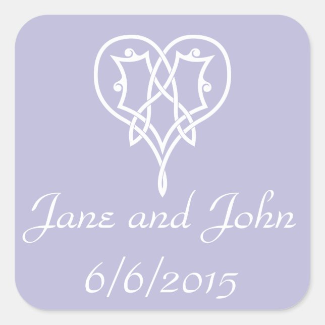 Celtic Weave Hearve in Lavender Sticker (Vorderseite)
