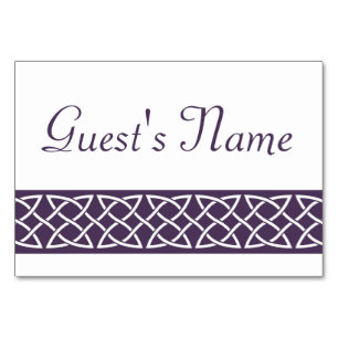Celtic Weave Hearve in Lila Table Card Tischnummer
