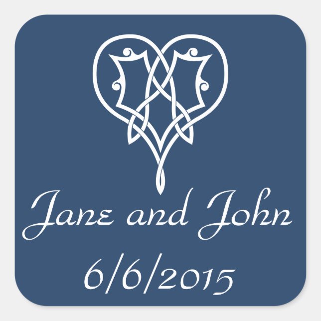 Celtic Weave Hearve in Navy Sticker (Vorderseite)