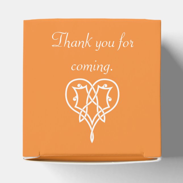 Celtic Weave Hearve in Orange Gevor Box Geschenkschachtel (Oben)