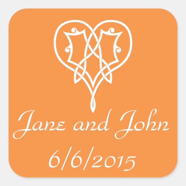 Celtic Weave Hearve in Orange Sticker (Vorderseite)