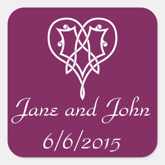 Celtic Weave Hearve in Wine Sticker (Vorderseite)