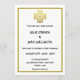 Celtic Wedding Imitate Gold Celtic Knot Cross Einladung