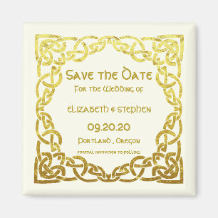 Celtic Wedding Imitats Gold Celtic Knot Save the D Magnet