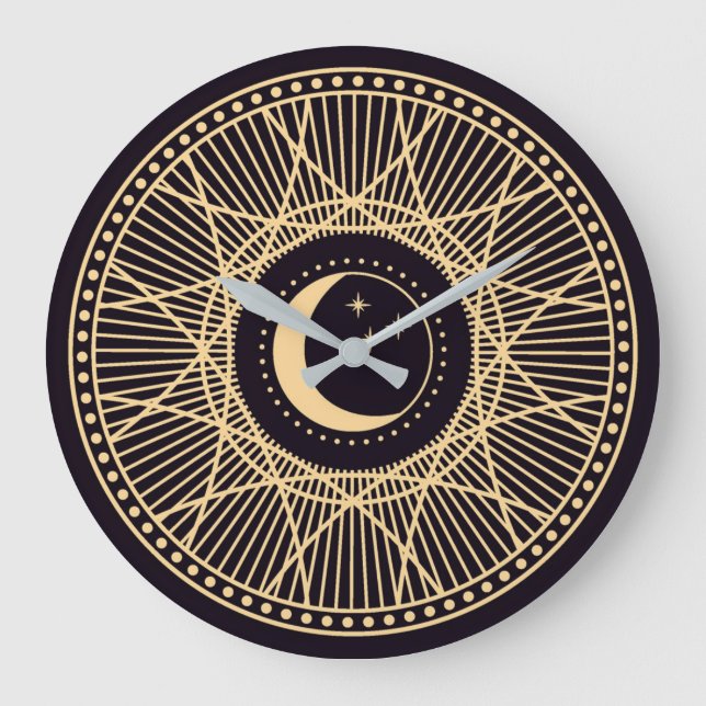 Celtic/Wiccan-Symbol Große Wanduhr (Vorderseite)