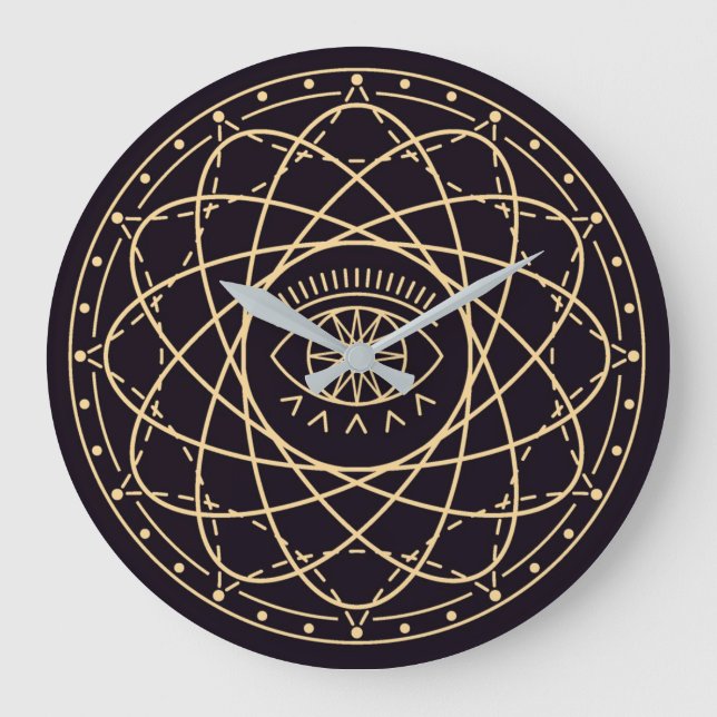 Celtic/Wiccan-Symbol Große Wanduhr (Vorderseite)