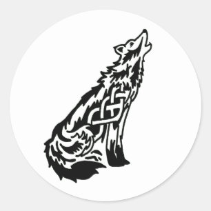 Celtic Wolf Classic Round Sticker