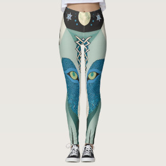 Celtic Wolf Eyes Leggings mit Vollmond & Stars