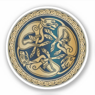 Celtic Wolf Knüpfarbeit Triad Aufkleber