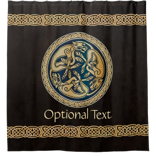 Celtic Wolf Knüpfarbeit Triad Duschvorhang (Vorderseite)