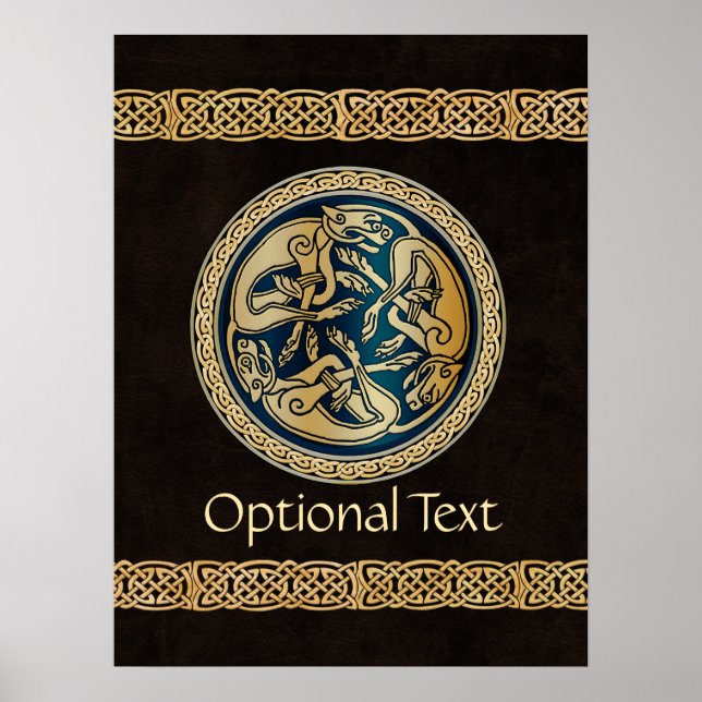 Celtic Wolf Knüpfarbeit Triad Poster (Vorne)