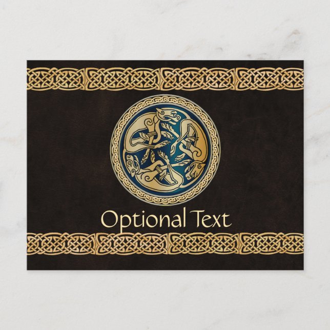 Celtic Wolf Knüpfarbeit Triad Postkarte (Vorderseite)