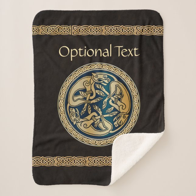 Celtic Wolf Knüpfarbeit Triad Sherpadecke (Vorderseite)