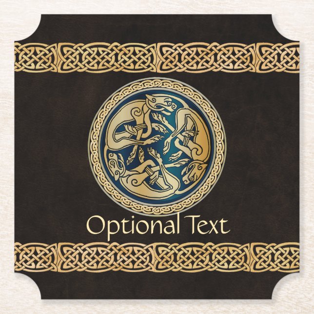 Celtic Wolf Knüpfarbeit Triad Untersetzer (Vorderseite)