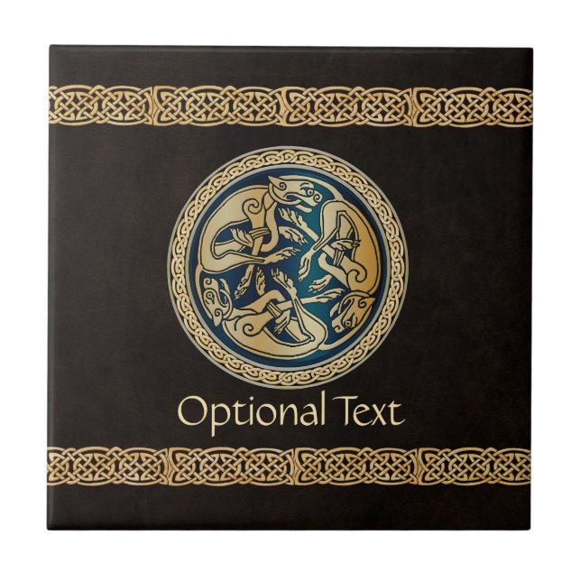 Celtic Wolf Knüpfarbeit Trial Fliese (Vorderseite)