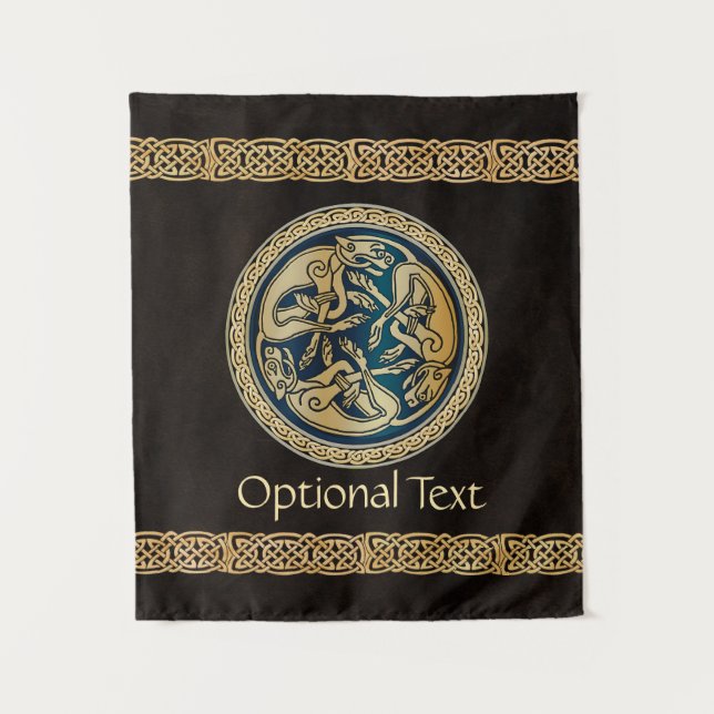 Celtic Wolf Knüpfarbeit Trial Wandteppich (Vorderseite)