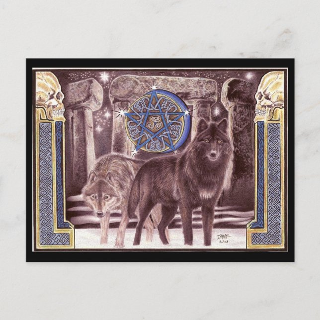Celtic Wolf Magic Postcard Postkarte (Vorderseite)