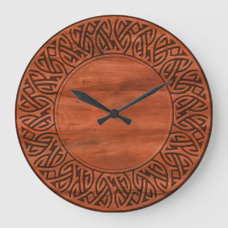 Celtic Wood Große Wanduhr