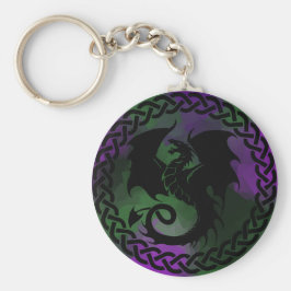 CelticCircleDragonPurpleGreen Schlüsselanhänger