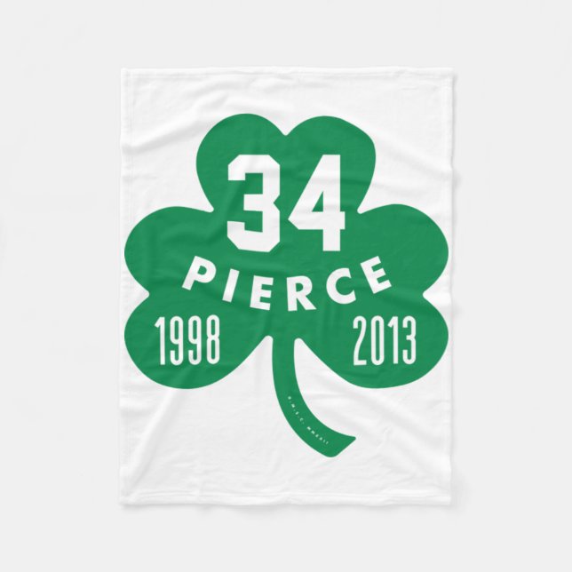 Celtics - Pierce 34 Remüde Number Clover (grün) Fleecedecke (Vorderseite)