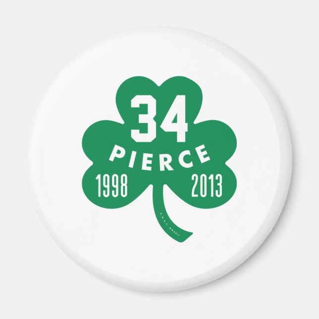 Celtics - Pierce 34 Remüde Number Clover (grün) Magnet (Vorne)