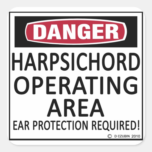 Cembalo Quadratischer Aufkleber (Vorderseite)