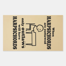 Cembalo, verbogen, rechteckig rechteckiger aufkleber