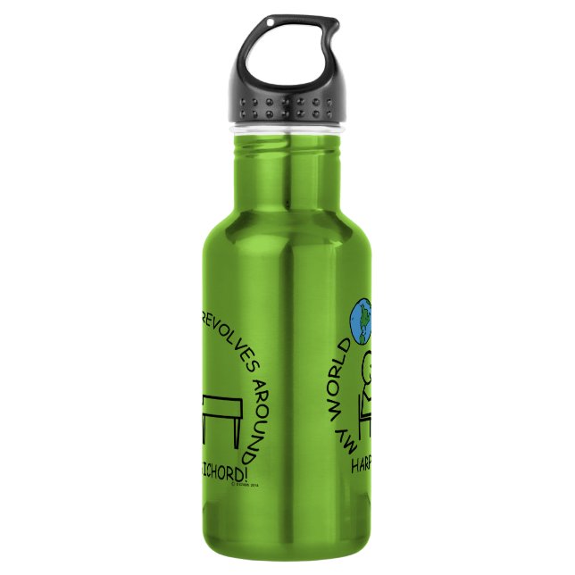 Cembalo - Weltaufstände rund Edelstahlflasche (Vorderseite)