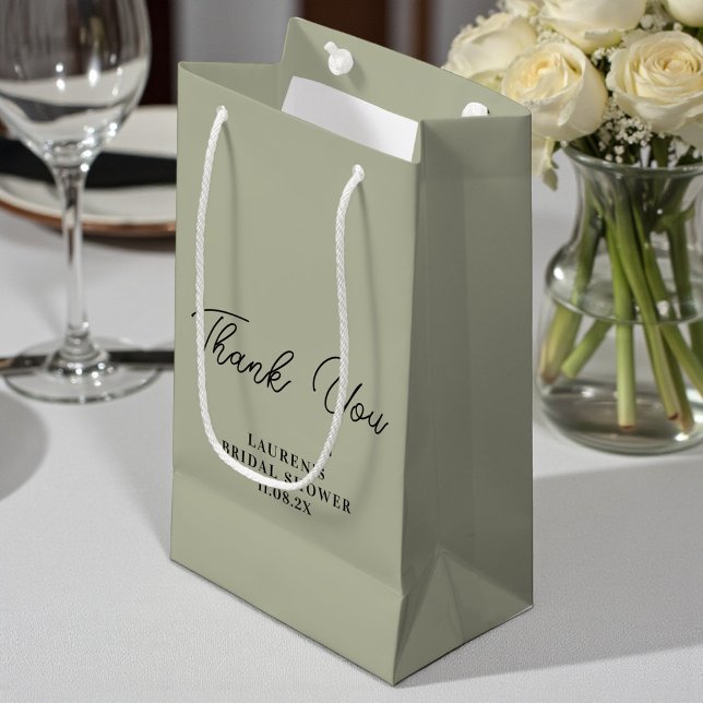 Cement Grey Minimalist Bridal Shower Thank You Kleine Geschenktüte (Von Creator hochgeladen)