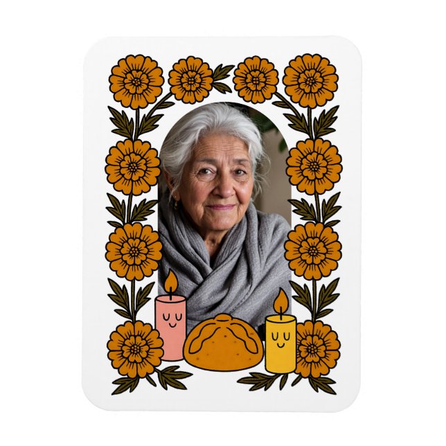 Cempasúchil Ofrenda Altar Día de Muertos Magnet (Vertikal)