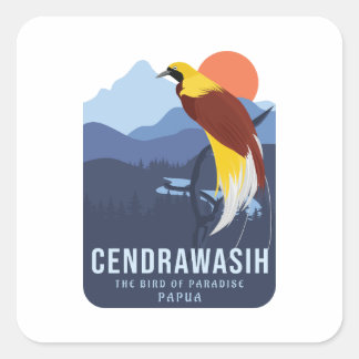Cendrawasih Quadratischer Aufkleber
