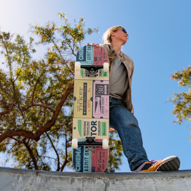 Cenima Tickets 50er 60er 70er Classic Vintag Skateboard (Außen 1)
