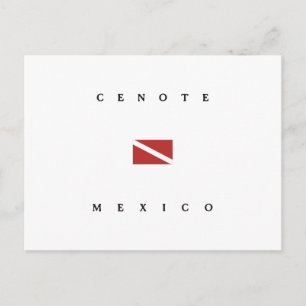 Cenote Mexico Scuba Dive Flag Postkarte