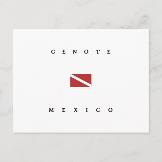 Cenote Mexico Scuba Dive Flag Postkarte (Vorderseite)