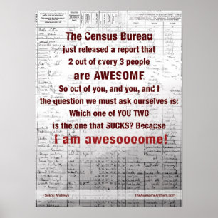 "CENSUS BUREAU" Phantastische Poste (Confidence/Sw Poster