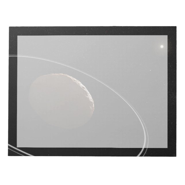 Centaur 1099 Chariklo und seine Ringe. Notizblock (Vorderseite)