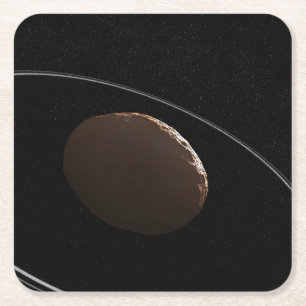 Centaur 1099 Chariklo und seine Ringe. Rechteckiger Pappuntersetzer