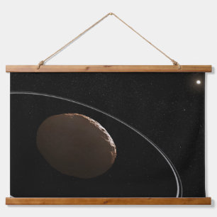 Centaur 1099 Chariklo und seine Ringe. Wandteppich Mit Holzrahmen