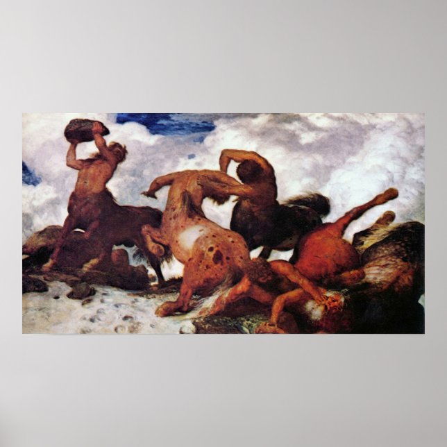 Centaurs von Arnold Bocklin Poster (Vorne)