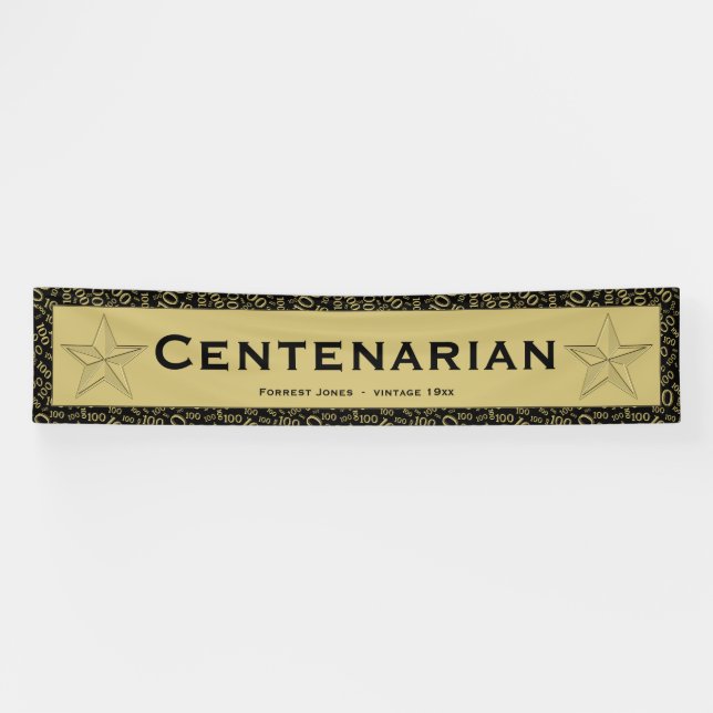"CENTENARIAN" 100. BANNER (Horizontal)