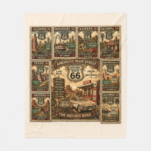 Centennial Mother Road Heritage-Briefmarke Fleecedecke