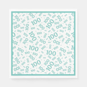 Centennial Random Number Pattern 100 Aquamarin Serviette