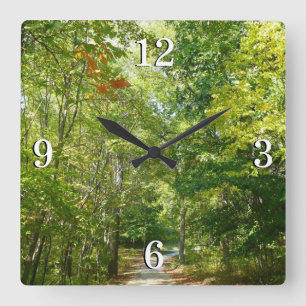 Centennial Wooded Path I Ellicott City Natur Quadratische Wanduhr