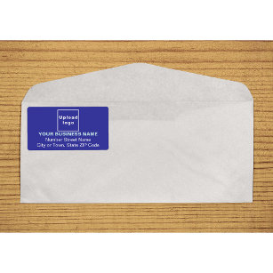 Center Aligned Business Blue Shipping Label