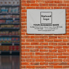 Center Aligned Business Brand on Gray Rectangle Banner